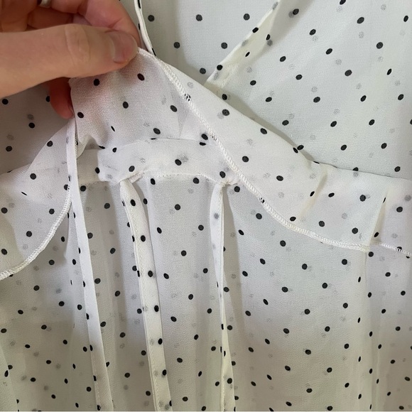 sheer black and white polka dot blouse - Picture 6 of 8